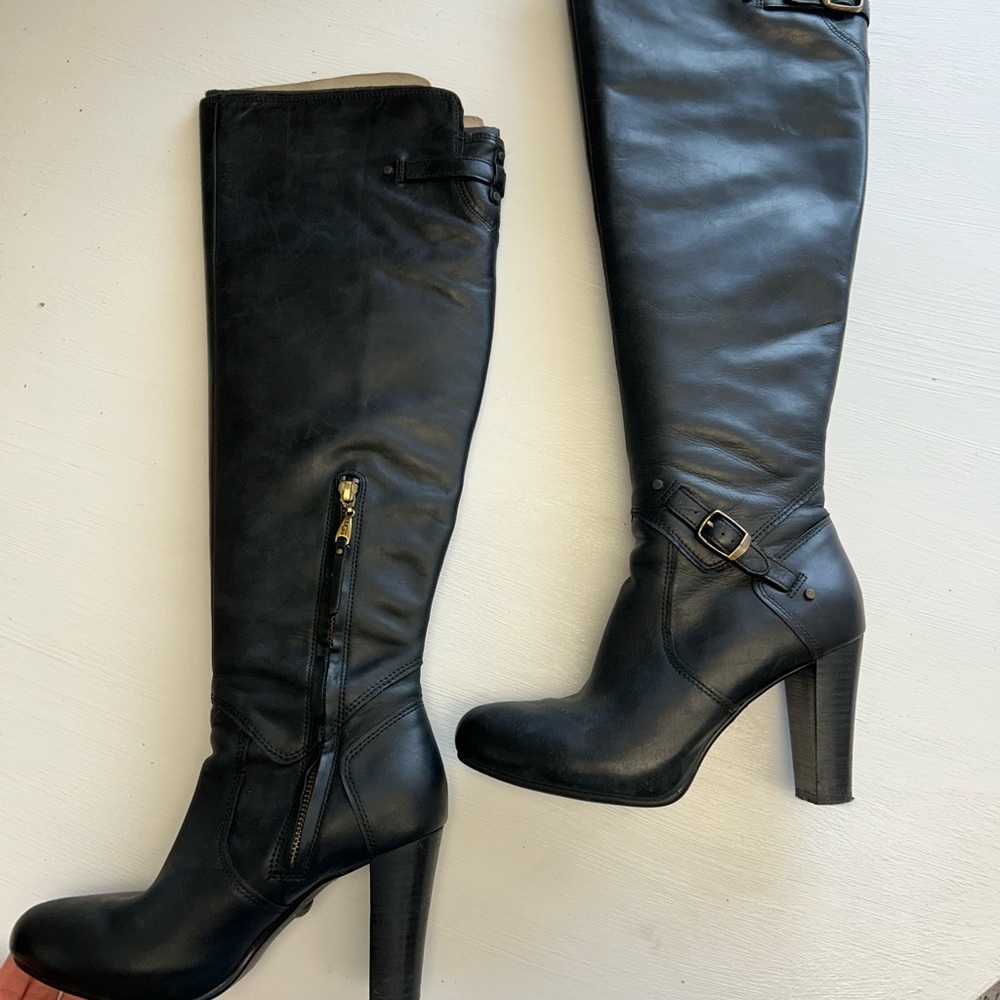 Ugg knee high leather heeled boots